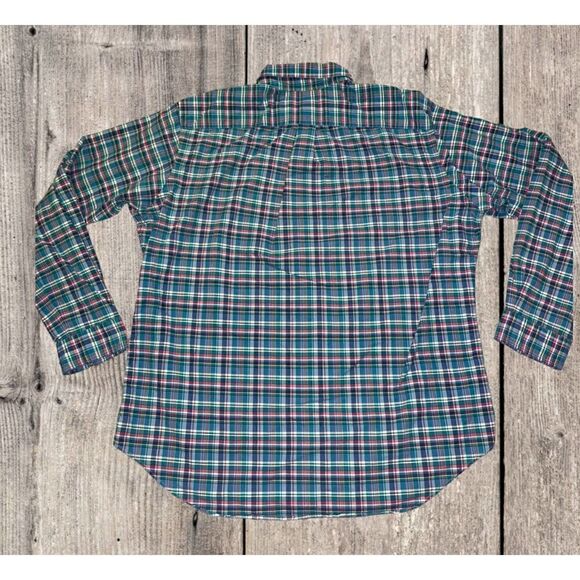 Polo Ralph Lauren Shirt Men’s XL Blue Green Plaid Long Sleeve Blue Pony - Picture 8 of 8